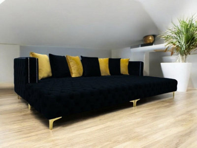B&Q -  Ashley Chesterfield Cinema Room SofaBlack -