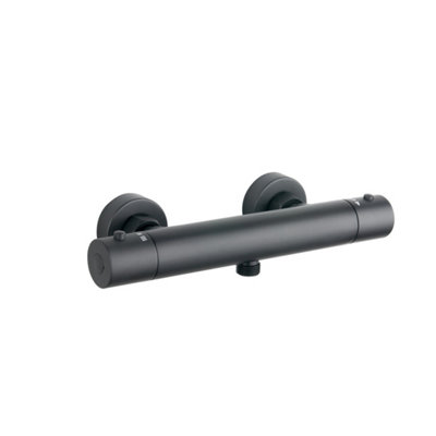 Menai Black Round Thermostatic Shower Bar Valve from B&Q