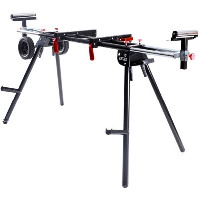 B&Q -  Excel Universal Mitre Saw StandFolding Frame With Adjustable LegsTransport Wheels150Kg Load CapacityQuick Release Mounts