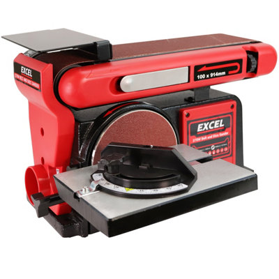 Excel Tools Excel 370W Belt & Disc Sander 240V Electric Bench Sander For WoodworkingSanding & Finishing Jobs In Diy & Trade Workshops from B&Q
