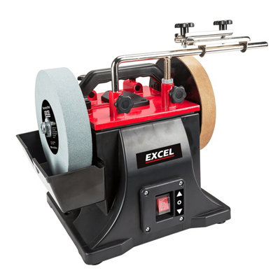 Excel Tools Excel 200mm Wet Stone Grinder Sharpener 180W 240V With Honing Wheel For Sharpening ChiselsBlades & Diy Tools from B&Q