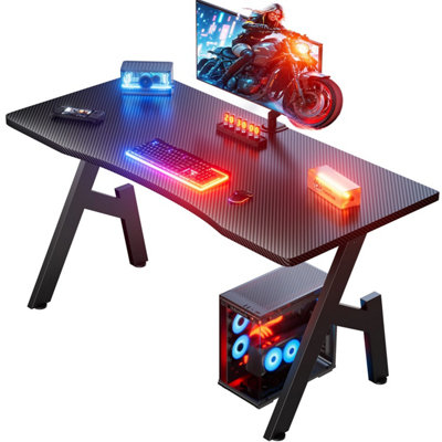  - Precision Synergie Gaming Desk 80Cm Full BoardComputer Desk For Home OfficeCarbon FibreBlack