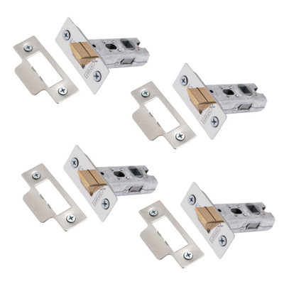 Xfort 4 Sets Of 75Mm Polished Chrome Tubular Latch, Mortice Door Latch