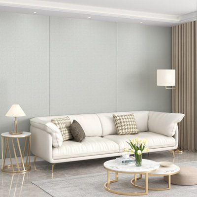 B&Q -  Griege Self Adhesive 3D Linen Grain Textured Wall Paper Sticky Back Vinyl Wallpaper Roll 10M