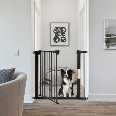 Living And Home Pressure-Fixed Stair Gate Baby Toddler Pet Safety Gate With Pet Door 76Cm H