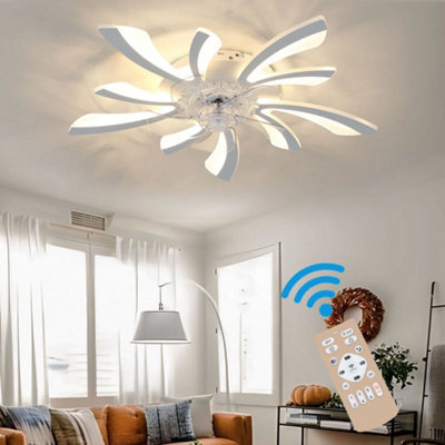 Living And Home 78Cm Dia Creative White Led Ceiling Fan Light With Remote Control from B&Q