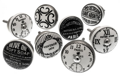 Cupboard Knobs Mixed Set Of Ceramic Cupboard Knobs 'a Taste Of Paris' X Pack 8 By Mango Tree