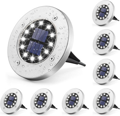 - Gigalumi Solar Ground Lights 12 Leds 8 Pack In-Ground Powered Pathway Outdoor Decking Landscape Lamp For Lawn Yard Pool Patio