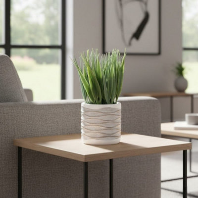 Garden Greatness Faux Grass In Waved Pot Home Decor from B&Q