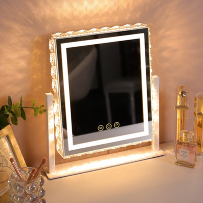 Crystal Hollywood Vanity Mirror With Lights Rotating 25X30Cm