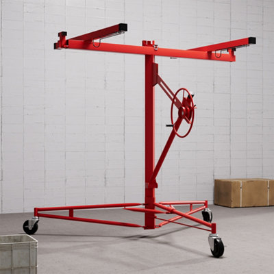 Garden Sanctuary 16Ft Maximum Height Red Coated Mobile Drywall Hoist Heavy Duty Plasterboard Lifter With Caster Panel Sheet Lift from B&Q