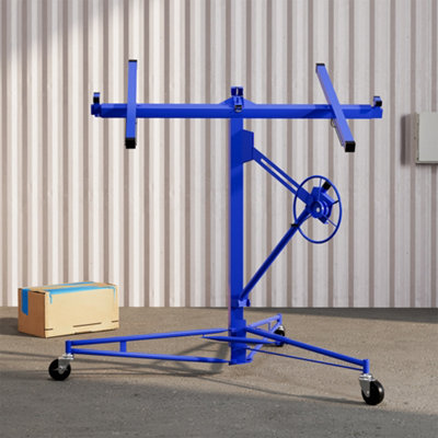 Garden Sanctuary Maximum 150 Pounds Heavy Duty Rolling Panel Hoist Jack Tool 16Ft Blue Drywall Lifter from B&Q