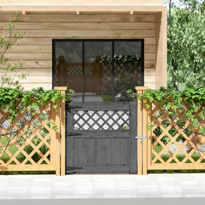 Garden Sanctuary Rhombus Pattern Garden Gate With LatchHeavy Duty Grey Coated Fence Gate 90Cm X 90Cm from B&Q