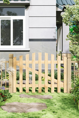 B&Q -  Outdoor Picket Fence Gate Entrance For GardensYardsAnd Patios W 120Cm H 90Cm