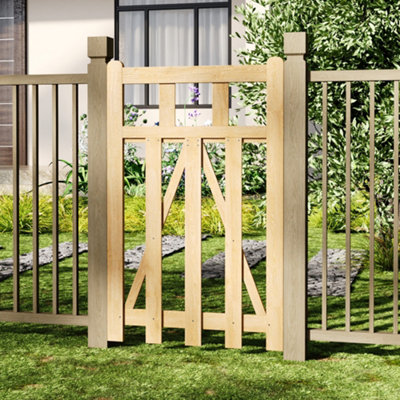 Garden Sanctuary Outdoor Entry Spaces Wooden Garden Border Gate Picket Design W 76Cm H 120Cm from B&Q