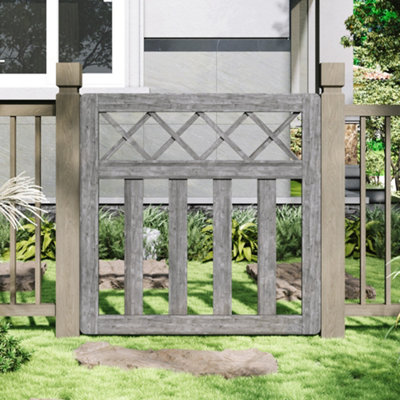 B&Q -  Durable Wooden Garden Gate With Elegant Cross Top Feature 90Cm W X 90Cm H