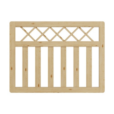 B&Q -  Stylish Cross Top Wooden Pedestrian Gate For Outdoor Spaces 120Cm W X 90Cm H