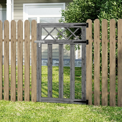 Garden Sanctuary Rustic Cross Top Design Outdoor Wooden Pedestrian Gate Garden Entrance Door 76Cm W X 120Cm H from B&Q
