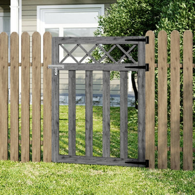 B&Q -  Decorative Cross Top Featured Versatile Wooden Garden Fence Gate  90Cm W X 120Cm H