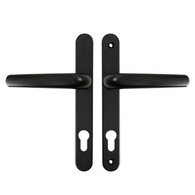 Garden Sanctuary 1 Pair Aluminum Alloy Door Handles Without Lock Cylinder Sleek Black from B&Q