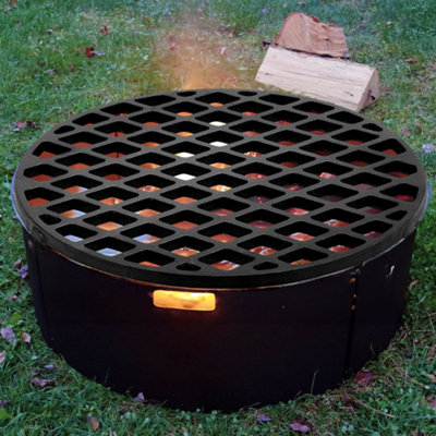 Thehotsale 30Cm D Round Cast Iron Fire Grate Bbq High Heat Charcoal Plate Replacement Parts from B&Q