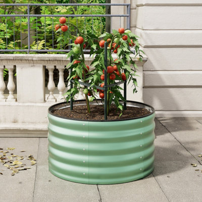Thehotsale 80Cm Dia Raised Garden Bed Round Bottomless Galvanized Raised Planter Box Kit Metal Raised Garden Bed from B&Q