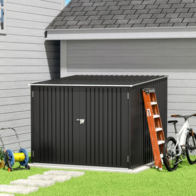 Thehotsale Outdoor Storage Shed Galvanized Steel Bicycle Storage Shed With Lockable Stores Up To 4 Bikes For Backyard Patio