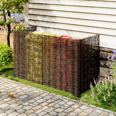 Thehotsale 342Cm W X 115Cm H Trash Bins Fence Willow Wheelie Bin Screen With Metal Frame Privacy Fence Screen from B&Q