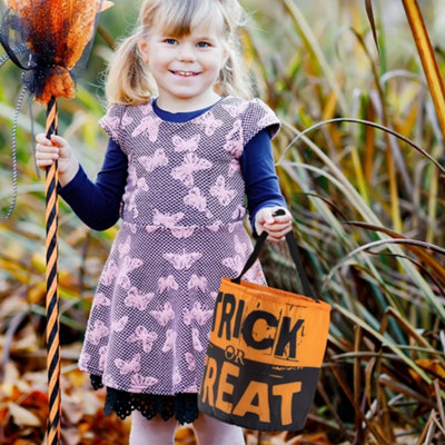 Thehotsale 25Cm W X 30Cm D Halloween Trick Or Treat Candy Bag Fabric Bag from B&Q