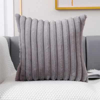 Thehotsale Grey Decorative Plush Sofa Throw Pillow One Square Pillow from B&Q