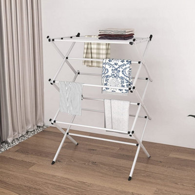 Thehotsale Foldable Metal Clothes Drying Rack Clothes Airer In White Assembly Required from B&Q