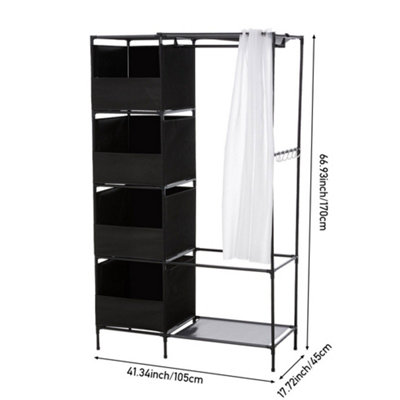 Thehotsale 170Cm H Portable Metal Closet Bedroom CabinetWhite from B&Q