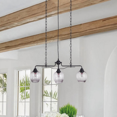 Thehotsale Modern Industrial Style 3-Light Glass Pendant Light Vintage Style from B&Q