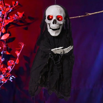 Thehotsale Hanging Ghost Halloween Sound Control Glowing Hanging Skeleton Ghost from B&Q