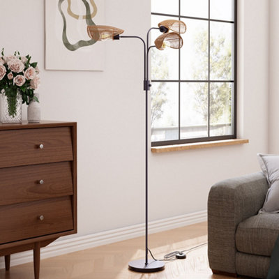Thehotsale Paper Rope String-Wrapped Lampshade 3-Light Floor LampAssembly Required from B&Q