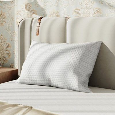 Thehotsale Standard Size Bamboo Fiber Fabric Shredded Memory Foam Adjustable Medium Bed Pillows In White from B&Q