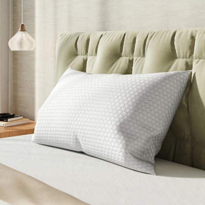 Thehotsale Queen Size Bamboo Fiber Fabric Shredded Memory Foam Adjustable Medium Bed Pillows In White from B&Q