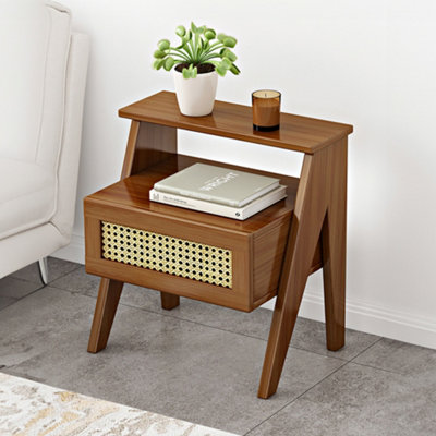Thehotsale 50Cm H Wooden Nightstand Storage Cabinet With Shelf And Drawer from B&Q