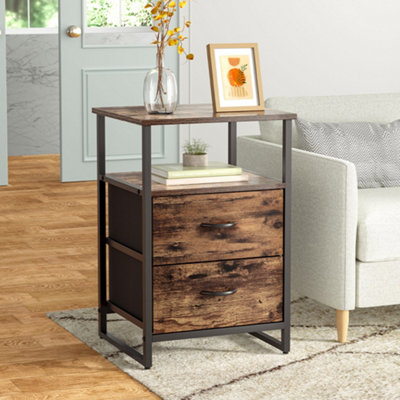 Thehotsale Chest Of Drawer Wooden Storage Cabinet With 2 Drawers And Open Shelve from B&Q