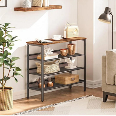 Thehotsale 4-Tier Mesh Shelves Freestanding Shoe Rack 67.5Cm H from B&Q