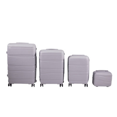 Thehotsale 4Pcs Lockable Pp Travel Suitcase Set In Light Grey from B&Q