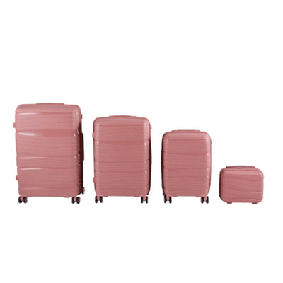Thehotsale 4Pcs Lockable Pp Travel Suitcase Set In Rose Gold from B&Q