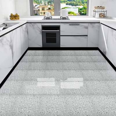 Thehotsale 10Pcs Marble Texture Self Adhesive Pvc Peel And Stick Flooring Tiles 30X30Cm from B&Q