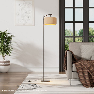 Thehotsale Vintage Rattan Lampshade Floor Lamp With Foot Switch 160Cm H from B&Q