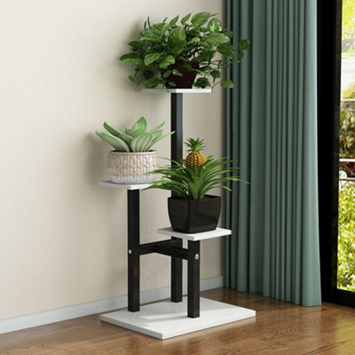 Thehotsale 3 Tiers White Plant Stand Plant Display Tall Corner Plant Shelf Freestanding Plant Display Shelf from B&Q