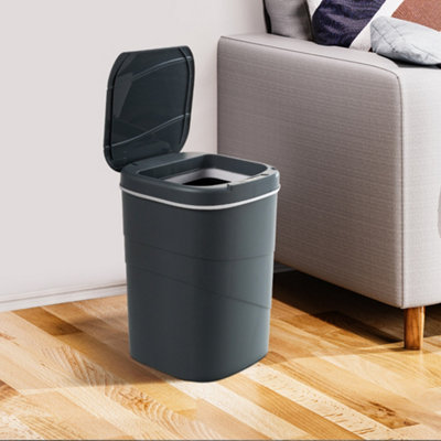 Thehotsale 18L Dark Grey Smart Sensor Waterproof Rubbish Bin With Lid For Kitchen,bathroom,living Room,23X21.6X33.8 Cm from B&Q