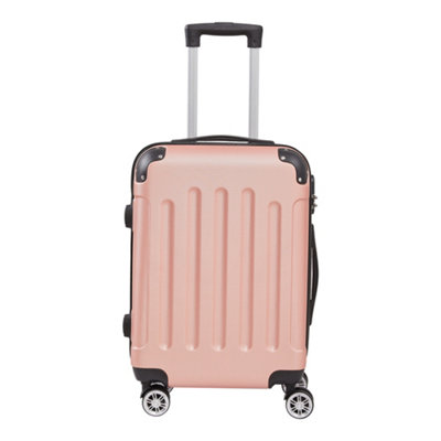 Thehotsale 3Pcs Rose Gold Lockable Travel Suitcase Set With Tsa Lock from B&Q