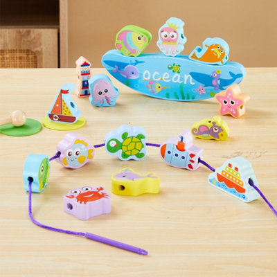 Living And Home Kid Toy Toddler Play Set,undersea World Wooden Stacking Toys Balance Block Game,easy Cleaning And Storage from B&Q