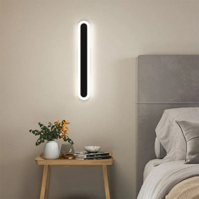 Thehotsale Oval Black Outdoor Ip65 Waterproof Long Wall Led Light 40Cm H from B&Q
