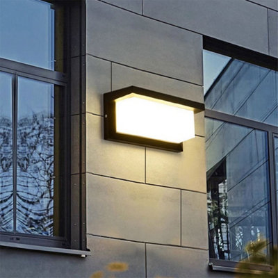 Thehotsale Outdoor And Indoor Black Ip65 Waterproof Rectangular Led Wall LightWarm Light from B&Q